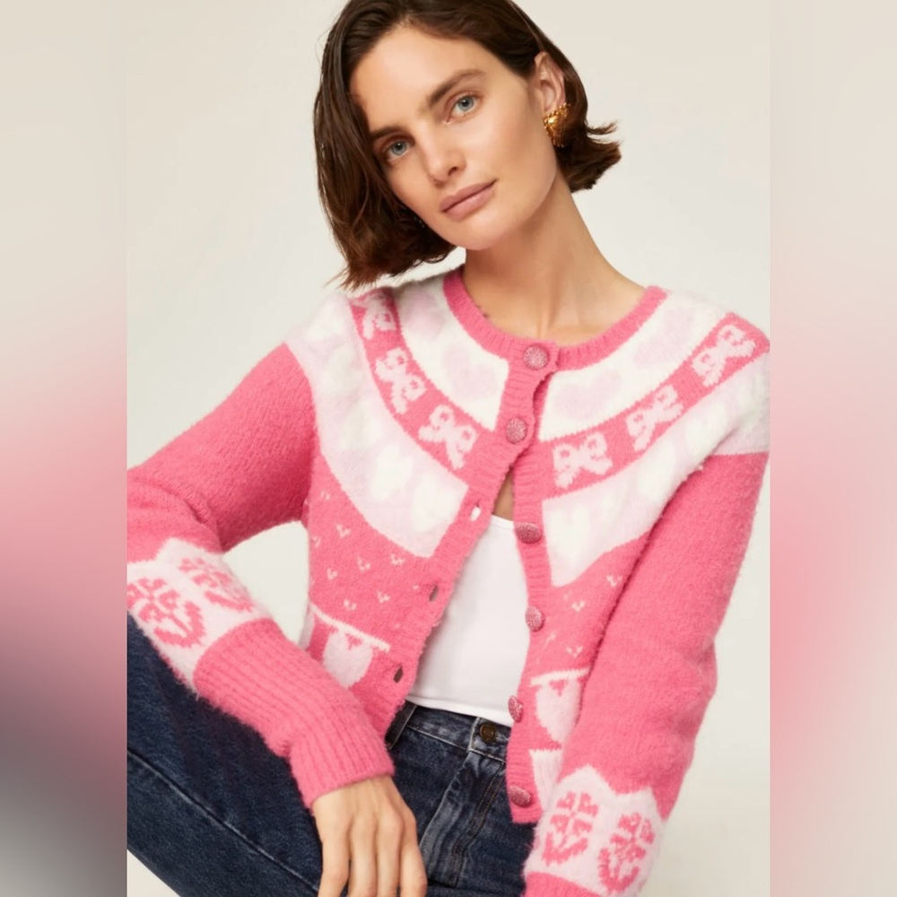 LoveShackFancy x RTR Dimples Crop Cardigan Size Small - Picture 7 of 8